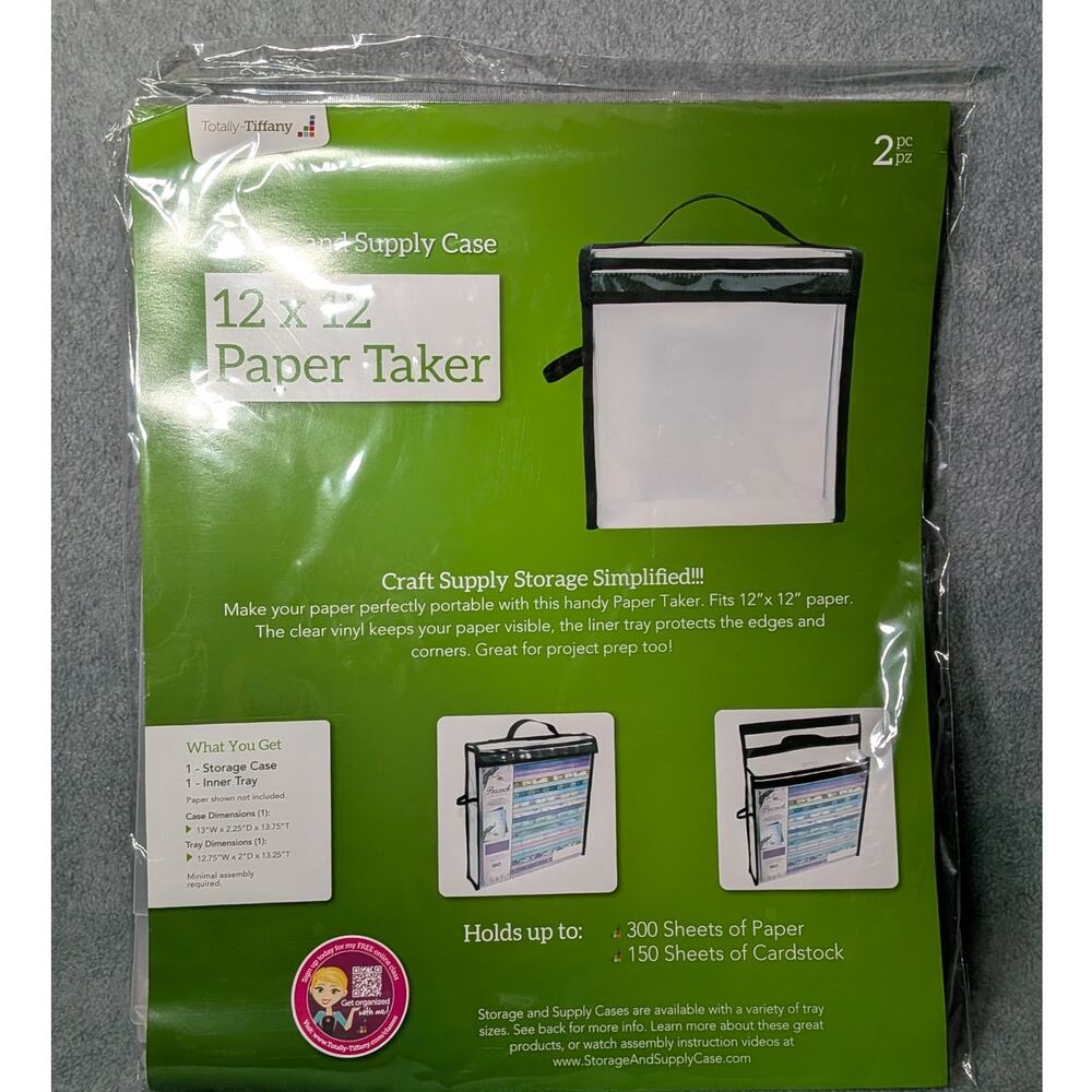 TOTALLY TIFFANY 12x12 Paper Taker Scrapbook Craft Storage Clear Vinyl Tray NEW